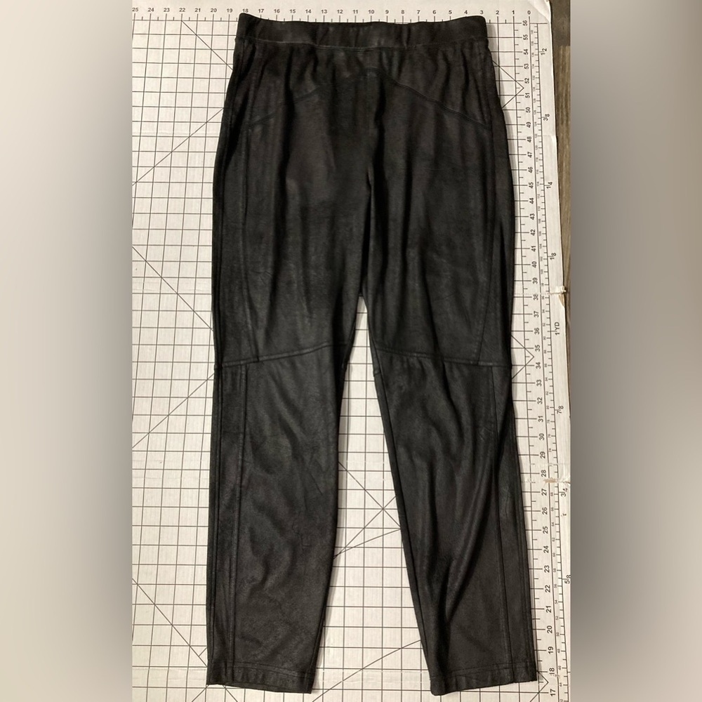 Free People Women’s Large‎ Midnight Black Metallic Faux Suede Stretch Pants
